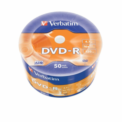 VERBATIM DVD-R (50-Pack) 16x WRAP 4.7GB MATT