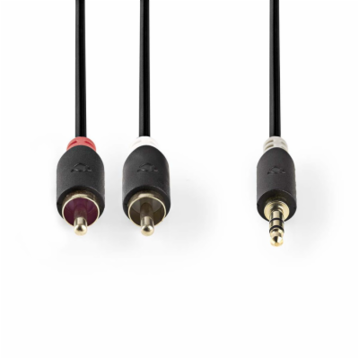 Kabel Jack 3,5mm stereo/2x Cinch 1m NEDIS CABW22200AT10