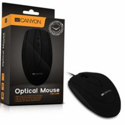 CANYON CMS1 drátová USB myš s 3 tlačítky, 1000 dpi, černá