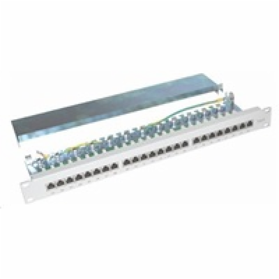 19" Patch panel XtendLan 24port, STP, Cat6, 30µm, duální ...