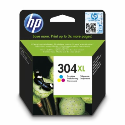 HP 304XL Tri-color Original Ink Cartridge,N9K07AE