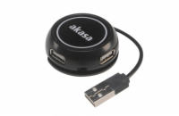 AKASA HUB USB Connect4C 4 in 1, 4x USB 2.0,17cm kabel, externí