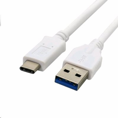 Kabel C-TECH USB 3.0 AM na Type-C kabel (AM/CM), 1m, bílý...