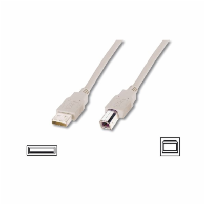 Digitus Připojovací kabel USB 2.0, typ A - B M / M, 1,0 m...