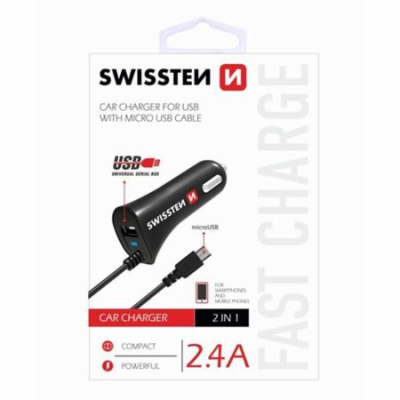 Swissten Cl Autonabíječka Micro Usb A Usb 2,4A Power