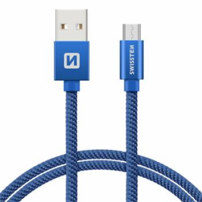 Swissten Datový Kabel Textile Usb / Micro Usb 1,2 M Modrý