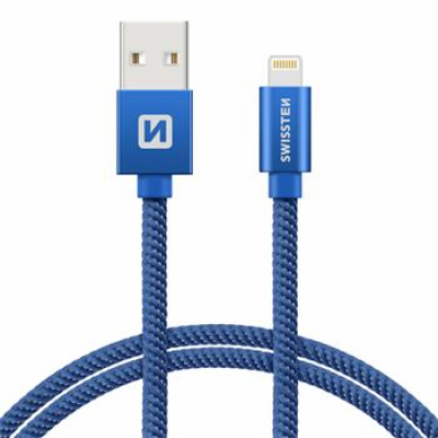 Swissten Datový Kabel Textile Usb / Lightning 1,2 M Modrý