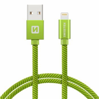 Swissten Datový Kabel Textile Usb / Lightning 1,2 M Zelený