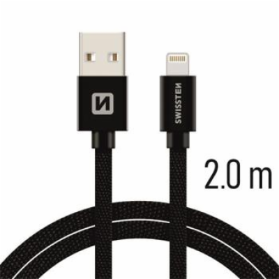 Swissten Datový Kabel Textile Usb / Lightning 2,0 M Černý