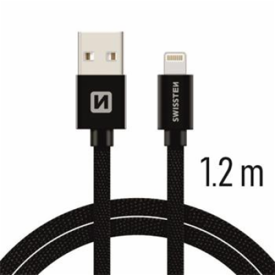 Swissten Datový Kabel Textile Usb / Lightning 1,2 M Černý