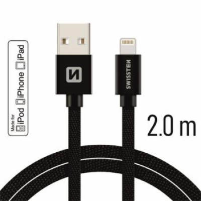 Swissten Datový Kabel Textile Usb / Lightning Mfi 2,0 M Č...