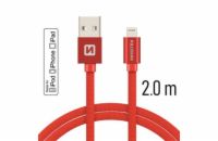 Swissten Datový Kabel Textile Usb / Lightning Mfi 2,0 M Červený