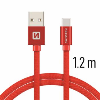 Swissten Datový Kabel Textile Usb / Usb-C 1,2 M Červený