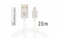 Swissten Datový Kabel Textile Usb / Lightning Mfi 2,0 M Stříbrný