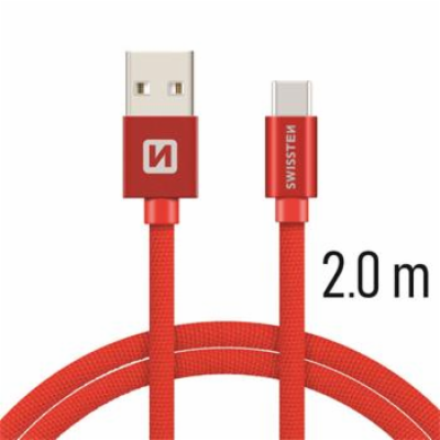 Swissten Datový Kabel Textile Usb / Usb-C 2,0 M Červený