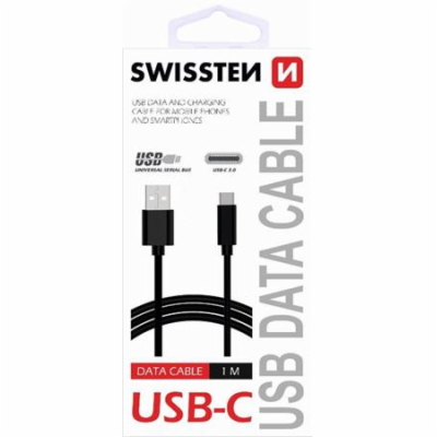 Swissten Datový Kabel Usb / Usb-C Černý 1,5M (9Mm)