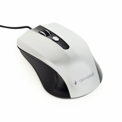 GEMBIRD MUS-4B-01-BS optical mouse 1200DPI USB Black silver