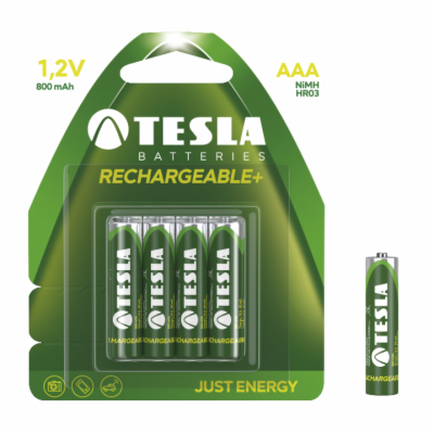 Tesla AAA RECHARGEABLE+ nabíjecí Ni-MH 800mAh, 4 ks 