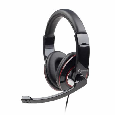 Gembird Sluchátka s mik MHS-U-001 Gaming black, USB