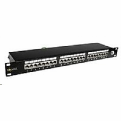 Solarix Patch panel 24 x RJ45 CAT6 STP černý 1U