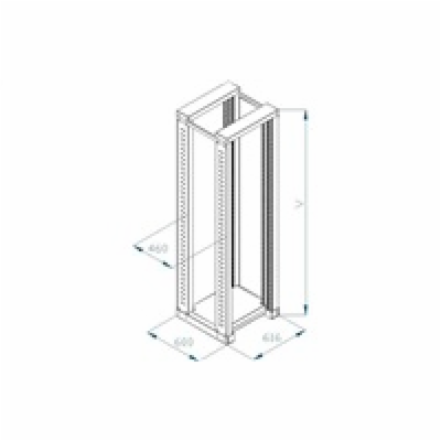 Otevřený 19" stojan RSX 42U dvoudílný 600hl.