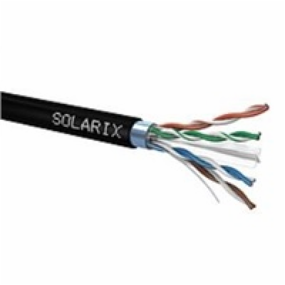 Solarix Kabel FTP PE drát c6 venkovní, 500m/špulka černý,...