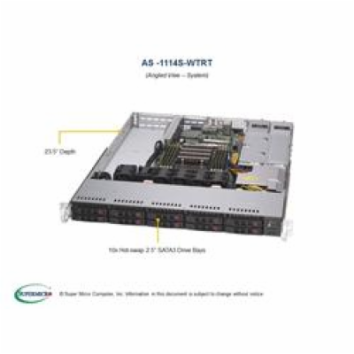 SUPERMICRO A+ Server 1U 1x SP3, 8x DDR4, 10x 2,5" (2xNVMe...