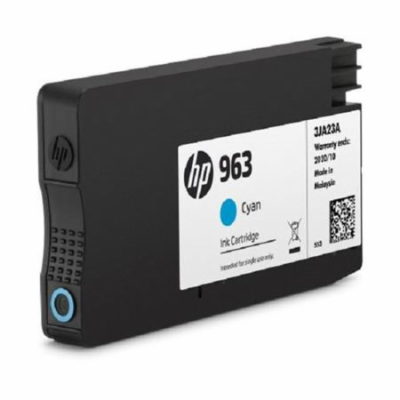 HP 963 Cyan Original Ink Cartridge - 700 stran pro OJ 901...