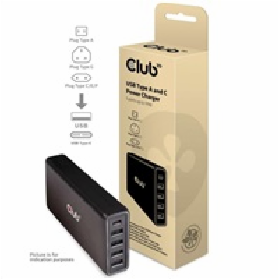 Club3D CAC-1903EU Club3D Nabíječka USB Typ A a C, 5 portů...