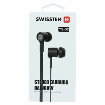 Swissten Sluchátka Earbuds Rainbow Ys-D2 Černé