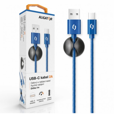 ALIGATOR datový kabel  PREMIUM 2A, USB-C, modrá