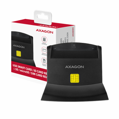 AXAGON CRE-SM2, USB-A StandReader 4-slot čtečka Smart car...