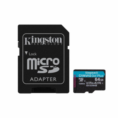 KINGSTON 64GB microSDHC Canvas Go! Plus 170R/100W U3 UHS-...