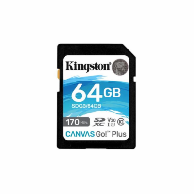 Kingston SDXC karta 64GB Canvas Go! Plus, R:170/W:90MB/s,...