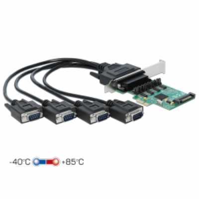 Delock PCI Express Karta na 4 x Sériový RS-232 se zdrojem...