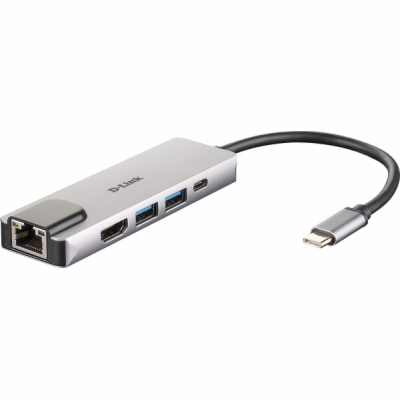 D-Link DUB-M520 5-in-1 USB-C Hub with HDMI/Ethernet and P...