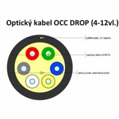 XtendLan FO kabel, 9/125, 8c, DROP, 3,7mm LS0H, černý, G....