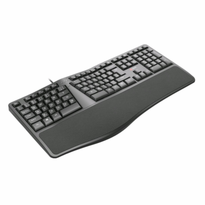 C-TECH Klávesnice KB-113E USB, ERGO,  černá, CZ/SK