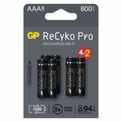 GP Nabíjecí bat. ReCyko Pro AAA (HR03) 800mAh- 6ks