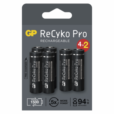 Nabíjecí baterie GP ReCyko Pro Professional AA (HR6), 6 ks