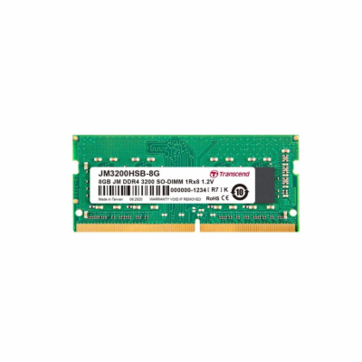 TRANSCEND SODIMM DDR4 8GB 3200MHz 1Rx16 1Gx16 CL22 1.2V