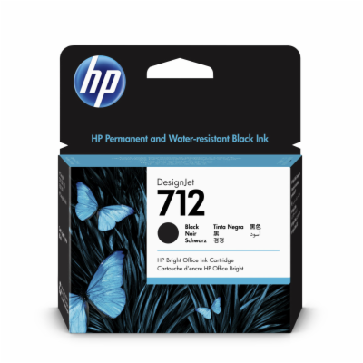 HP 712 Inkoustová náplň černá (80ml)/ 3ED71A