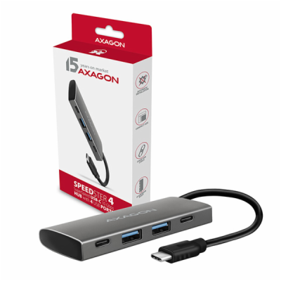 AXAGON HMC-4G2, USB 3.2 Gen 2 10 Gb/s hub, porty 2x USB-A...