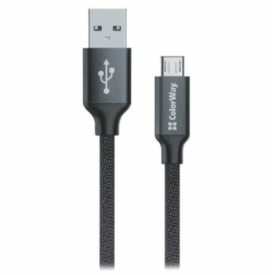 ColorWay USB - microUSB kabel 1m 2.1A, černá