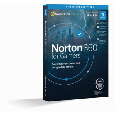 NORTON 360 FOR GAMERS 50GB CZ 1 USER 3 zařízení na 12 měs...