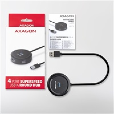 AXAGON HUE-P1A, 4x USB 3.2 Gen 1 ROUND hub, micro USB nap...