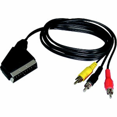 Solight SCART kabel, SCART konektor - 3x CINCH konektor, ...