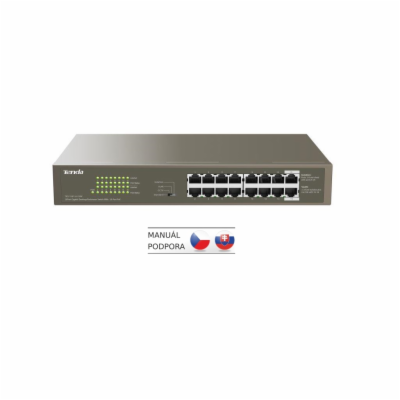 Tenda TEG1116P-16-150W PoE AT Gigabit switch 16x 1Gb/s s ...