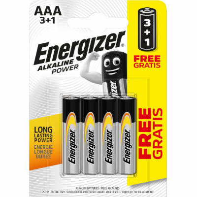 Energizer Alkaline Power - Mikrotužka AAA/4 ks - 3+1 zdarma