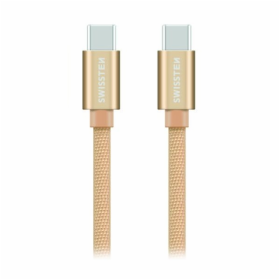 Swissten Datový Kabel Textile USB-C / USB-C 1,2 M Zlatý